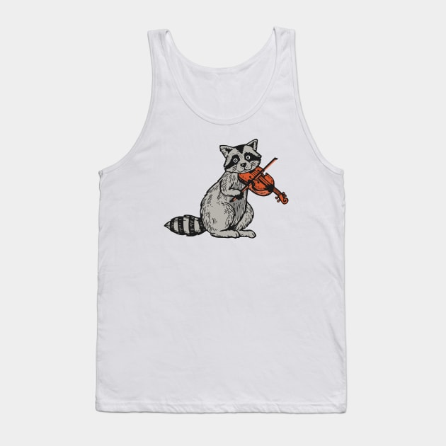 Raccoon playing Violin Tank Top by Madelyn_Frere